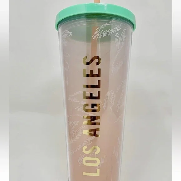 NEW Starbucks Los Angeles Pink/Palm Trees Venti Cold Cup Tumbler (24 oz)