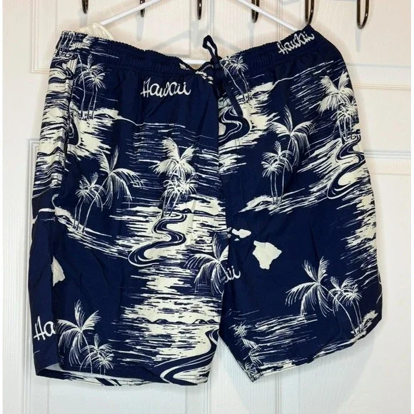 Mens FAVANT Hawaii Hawaiian Board Shorts Size XXL White blue