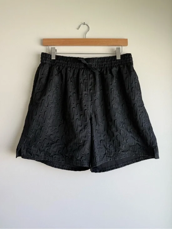 Nike Swim Black Embroidered Swoosh Volley Shorts Large