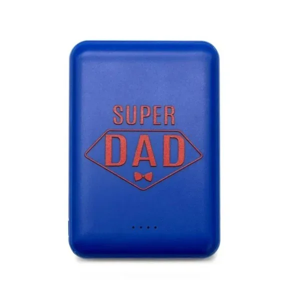 Way to Celebrate Super Dad Blue Power Bank -NEW Sealed in Box