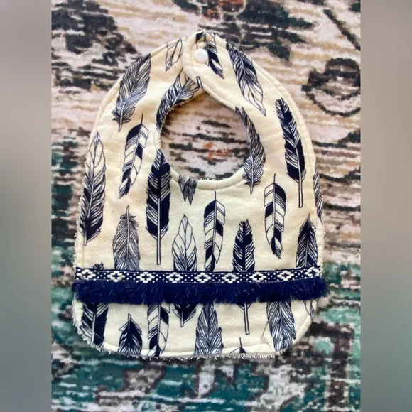 Feather Print Baby Bib