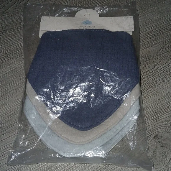 Cloud Island Baby Muslin Bandana Bib - ( 3 sets of 3) 9 bibs NWT