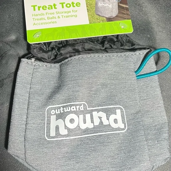 Outward Hound Gray Treat Pouch with Teal Loop