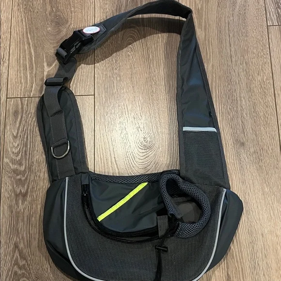 Stylish Gray and Black Dog Carrier Sling