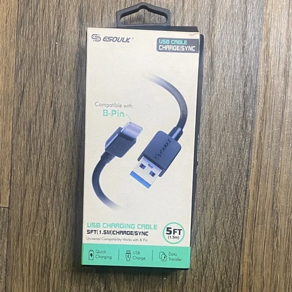 Esoulx USB Charging Cable 5FT - Black