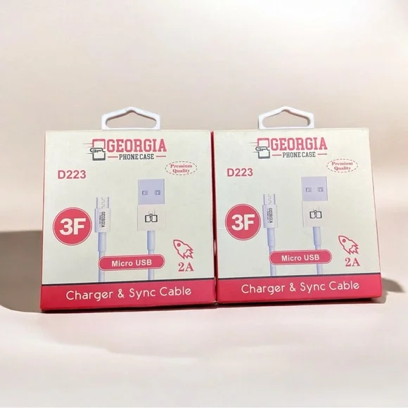 3FT Micro USB Charger & Sync Cable - Pink/White