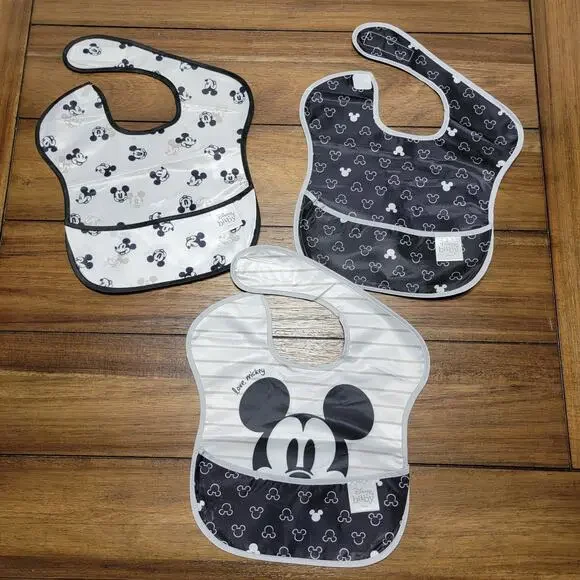 Set of 3 Disney Baby X Bumkins Polyester Mickey Mouse Super Bibs