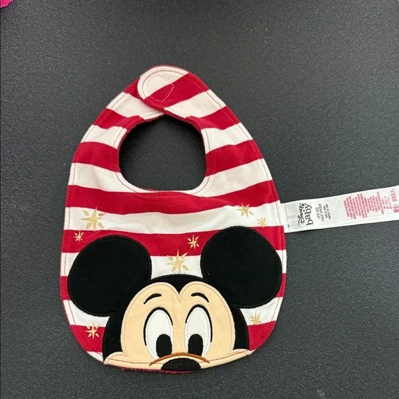 Disney Mickey Mouse Red and White Bib