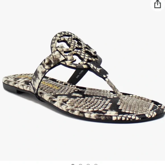 TORY BURCH miller stamped snake print sandals Size 9.5 gently used