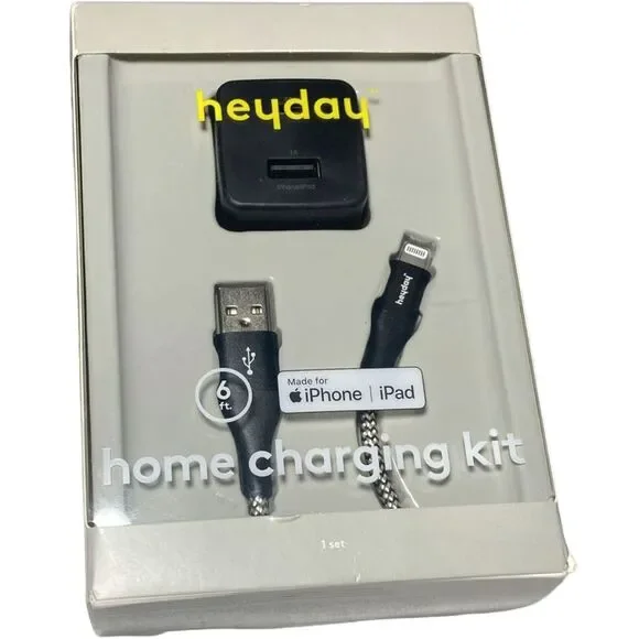 2-Port Wall Charger USB-C 15W & USB-A + 6ft Lightning Cable heyday MFi Certified