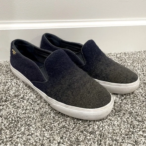 Tory Burch blue/green ombré slip on loafers, size 8.5