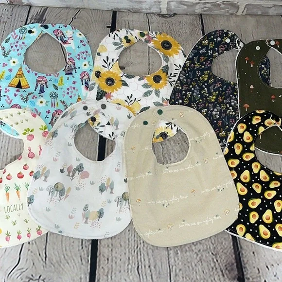 Designer handcrafted cotton Terry bib