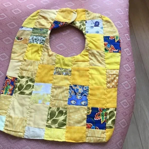 3/$25 or $12 each. Hand Crafted, Quilted Yellow Reversible Baby Bib