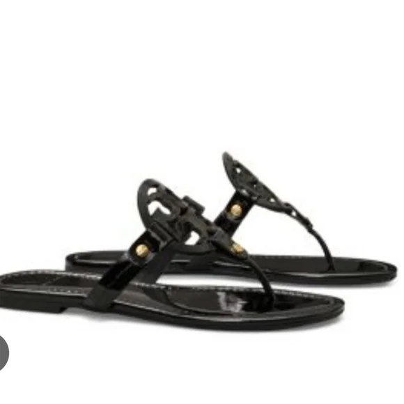 TORY BURCH MILLER SANDALS IN BLACK / ,SIZE:7.5M