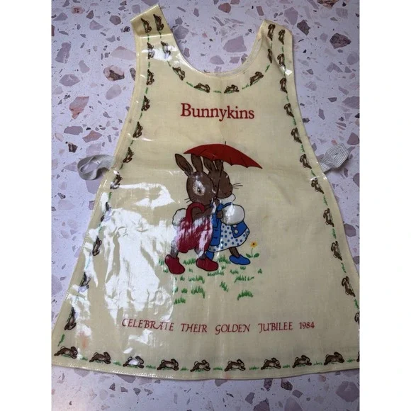 Vintage Bunnykins 1984 Golden Jubilee PVC Coated Apron Bib UK Doulton