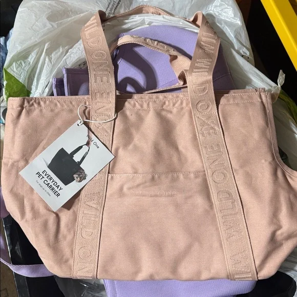 New Wild One Everyday Carrier 100% Cotton Canvas pink Dog Carrier Bag
