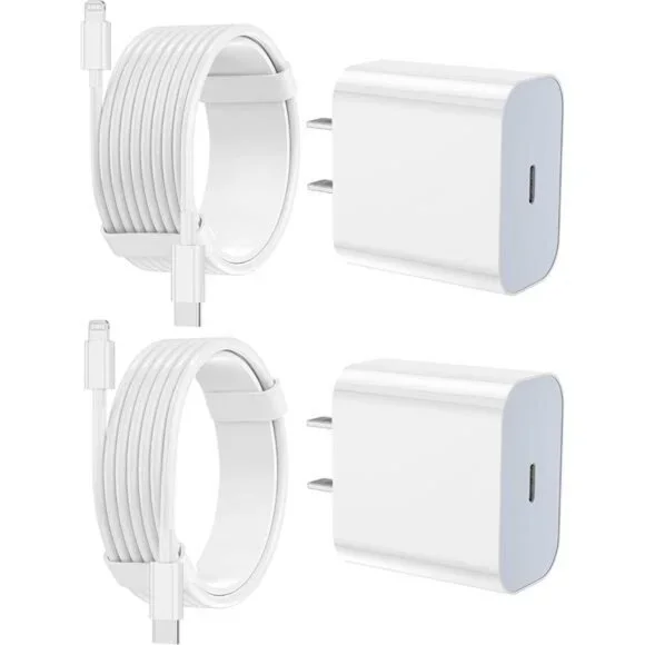 iPhone Charger Fast Charging 2 Pack Type C Wall Charger Block with 2 Pack