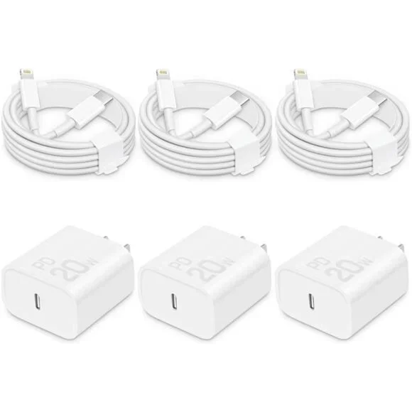 i Phone Charger Fast Charging-20W USB-C Block with 6 Ft Cord [MFi Certified]
