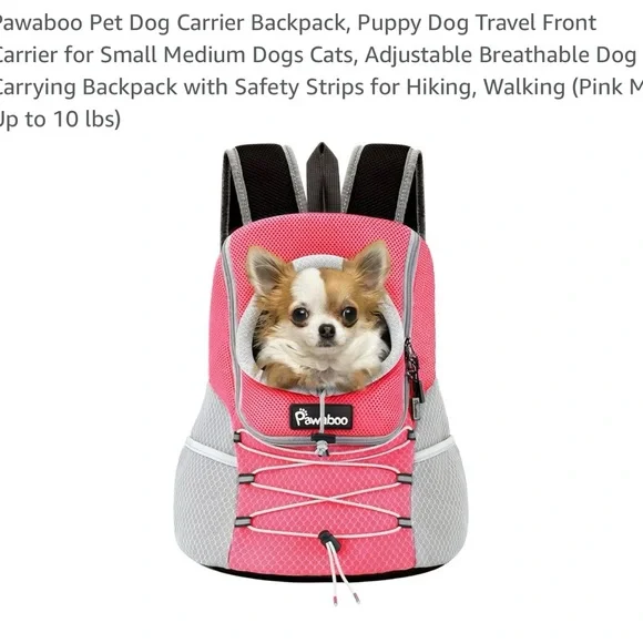 Pink and Gray Dog Carrier for Travel