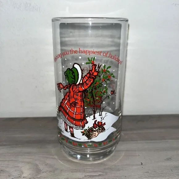 HOLLY HOBBIE 1 Glass Cup CHRISTMAS COCA COLA/American Greetings Vintage