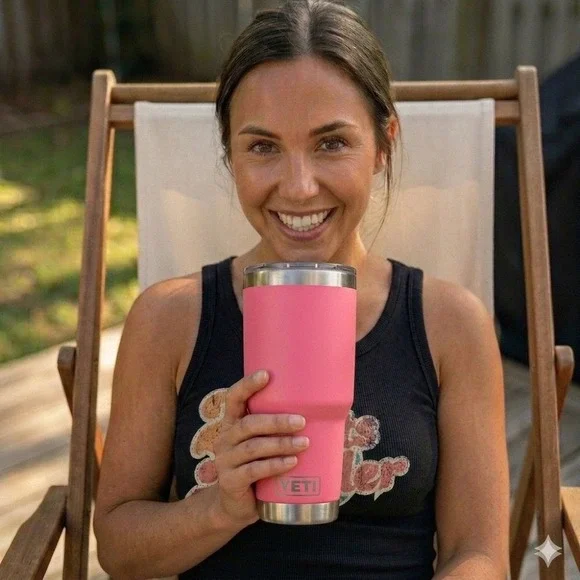 YETI Rambler Tumbler 30oz Tropical Pink MagSlider Lid 18/8 Stainless Steel NEW