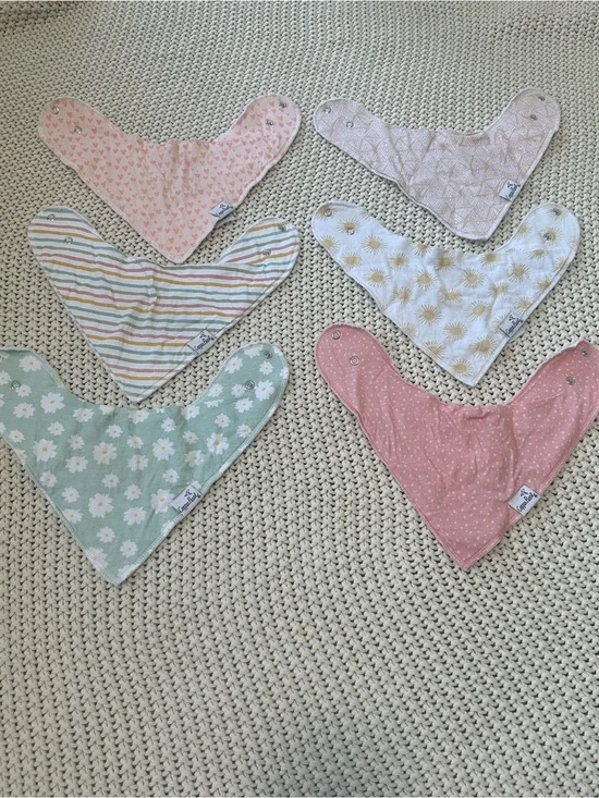 Copper Pearl Baby Bandana Bibs - Pastel Mix (Pink, Mint, White)