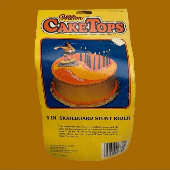 Vintage Wilton Cake Topper Skateboard Stunt Rider Skateboarder 1979 70s