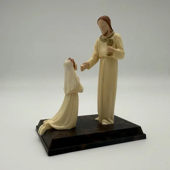 Vtg First Communion Jesus‎ Girl Cake Topper Catholic Plastic Figurine 5