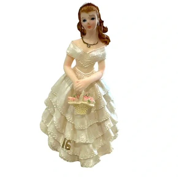 Sweet 16 Keepsake Gift or Cake Topper-Ceramic - Resin Figurines-Girl