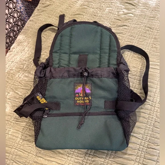Outward Hound Green Backpack for pets small dogs