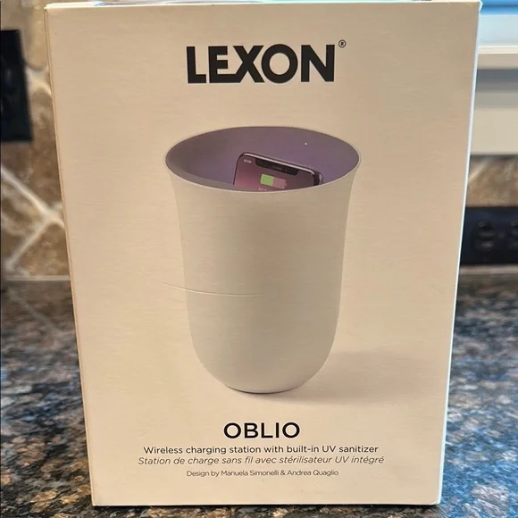 Oblio Wireless Charging Station with UV Sanitizer - White