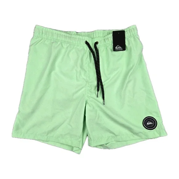 Quiksilver Swim Trunks Men's Small Volley Shorts Lime Green Board Shorts Lined