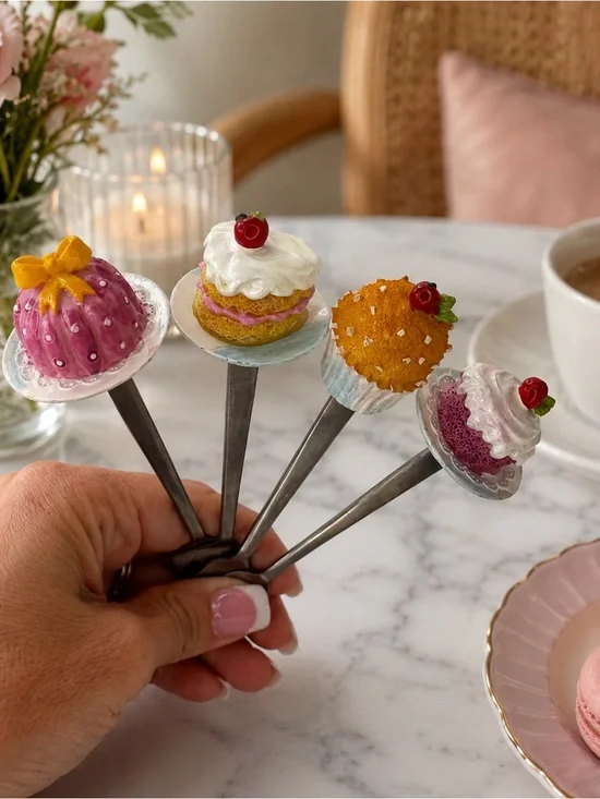 Blond Amsterdam Dessert Fork Set – 4 Whimsical Dessert Forks