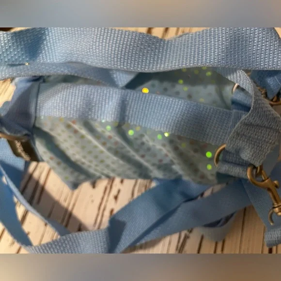 Blue with Sequin Accents Purse Puppy and Harness Large