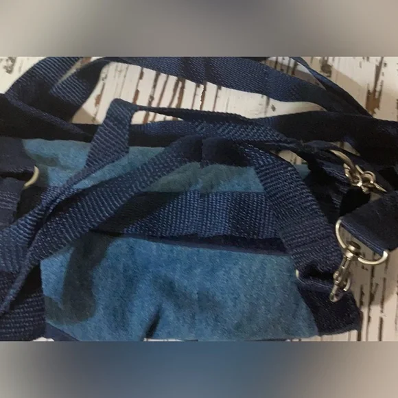 Denim Puppy Purse and Harness Medium