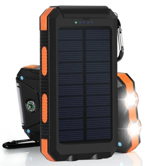 Dual USB DIY Solar Power Bank Case Kits Battery Charger External Box Flashlight