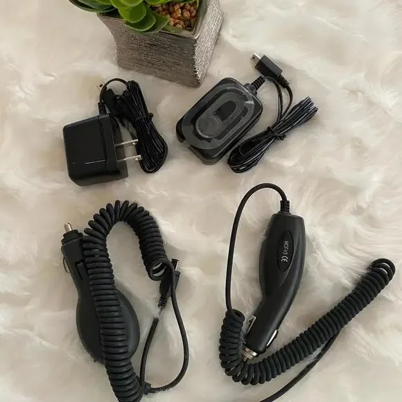Car Charger Adapter with Coiled Cable and Wall Charger