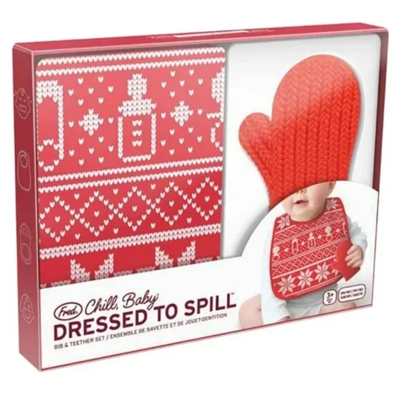🔵 Fred, Chill Baby Dresses to spill Bib & Teether Set NEW in box