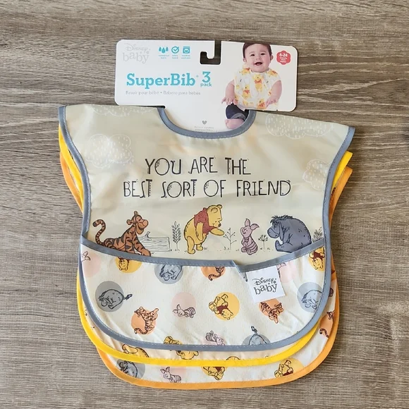 SuperBib 3 Pack: Pooh Bear and Friends NWT