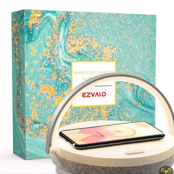 Ezvalo LED 4 in 1 wireless charger music night light touch lamp dock