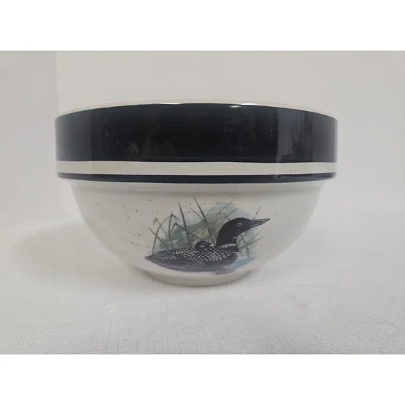 Scotty Z Folkcraft Stoneware LOON LAKE 6 3/8