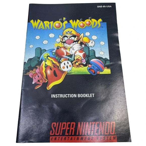 Warios Woods Super Nintendo SNES Instruction Booklet Manual SNS-65-USA
