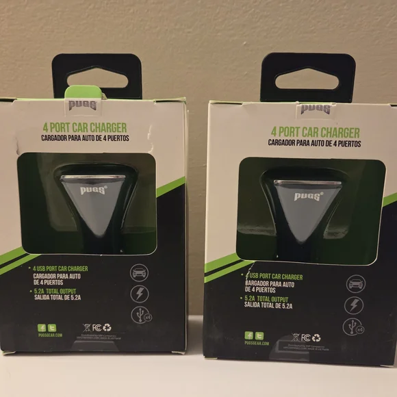 PUGS 4-Port Car Charger in