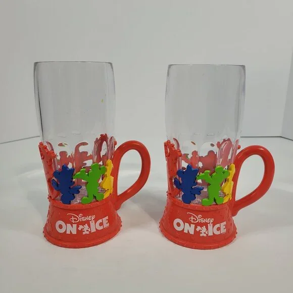 Disney On Ice‎ Light Up Souvenir Cups With Handles Mickey Minnie Mouse Set Of 2