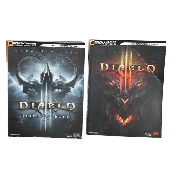Diablo III BradyGames Signature Game‎ Strategy Guide Lot Of 2 Reaper Of Souls