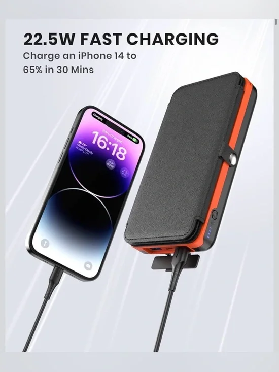 IEsafy Solar Charger 26800mAh Power Bank YD-820S 4 Panels & Compass Survival Kit
