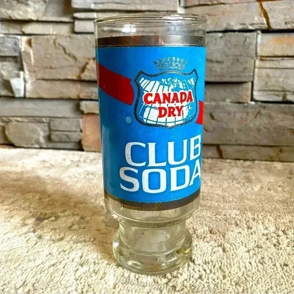 Canada Dry Club Soda Vintage Drinking Glass Bar