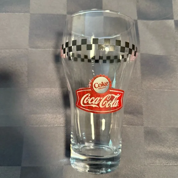 Coca Cola Bell Glass Retro Black‎ Checkered Coke Gibson 16 Oz Tumbler