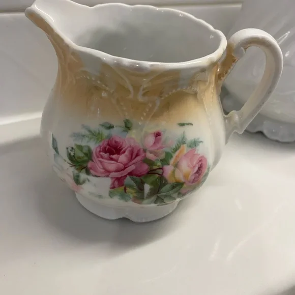 GERMANY Floral Porcelain Pitcher Set