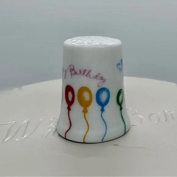 Vintage Made in Japan Birthday Balloon Ceramic Thimble – Excellent Condition